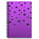 Two tone purple with black strings and ovals, dots. Geometric pattern 5.5  x 8.5  Notebook View1