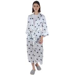 Vintage Car Motif Prin Pattern 2001 Maxi Satin Kimono by dflcprintsclothing