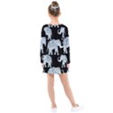 Elephant-pattern-background Kids  Long Sleeve Dress View2