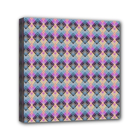 Pink And Blue Mini Canvas 6  X 6  (stretched) by Sparkle