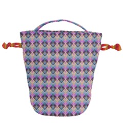 Pink And Blue Drawstring Bucket Bag by Sparkle