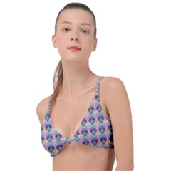 Pink And Blue Knot Up Bikini Top by Sparkle