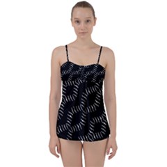 Black And White Geo Print Babydoll Tankini Set by dflcprintsclothing