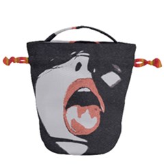 Wide Open And Ready - Kinky Girl Face In The Dark Drawstring Bucket Bag by Casemiro