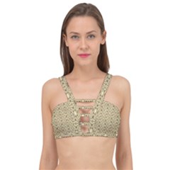 Digital Flowers Cage Up Bikini Top by Sparkle