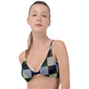 Circle Checks Knot Up Bikini Top View1