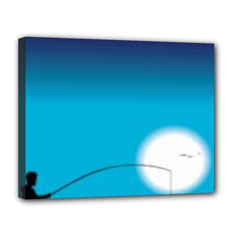 Fishing Canvas 14  X 11  (stretched) by Sparkle