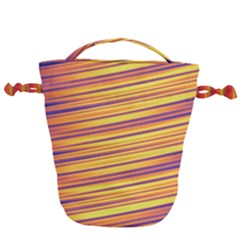 Orange Strips Drawstring Bucket Bag by Sparkle