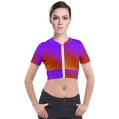 Violet Orange Short Sleeve Cropped Jacket by Sparkle