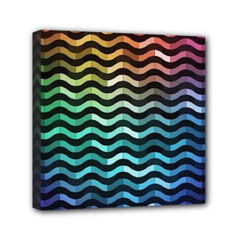 Digital Waves Mini Canvas 6  X 6  (stretched) by Sparkle