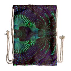Fractal Flower Drawstring Bag (large) by Sparkle