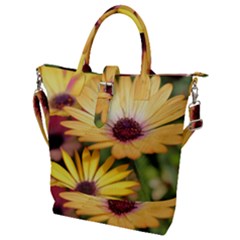 Yellow Flowers Buckle Top Tote Bag by Sparkle