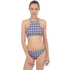 Pink And Blue Racer Front Bikini Set by Sparkle