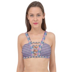 Pink And Blue Cage Up Bikini Top by Sparkle