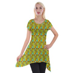 Lemon And Yellow Short Sleeve Side Drop Tunic by Sparkle