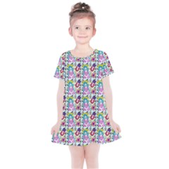Blue Haired Girl Pattern Blue Kids  Simple Cotton Dress by snowwhitegirl
