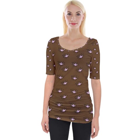 Zodiac Bat Pink Brown Wide Neckline Tee by snowwhitegirl