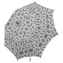 Grey And White Abstract Geometric Print Hook Handle Umbrellas (Medium) View2