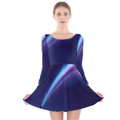 Light Fleeting Man s Sky Magic Long Sleeve Velvet Skater Dress by Mariart