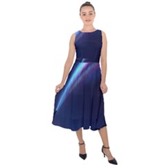 Light Fleeting Man s Sky Magic Midi Tie-back Chiffon Dress by Mariart