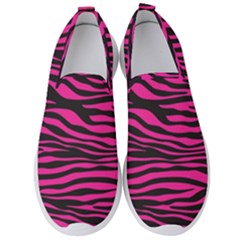 Pink Zebra Men s Slip On Sneakers by Angelandspot