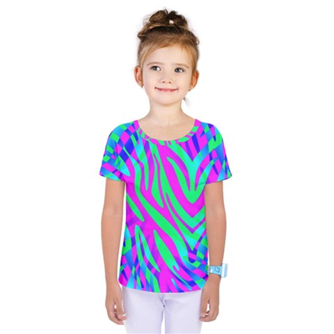 Wild And Crazy Zebra Kids  One Piece Tee by Angelandspot