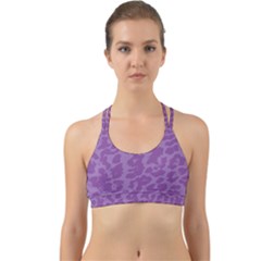 Purple Big Cat Pattern Back Web Sports Bra by Angelandspot