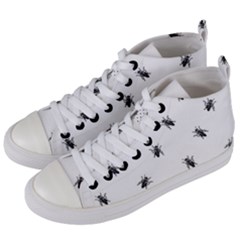 Housefly Drawing Motif Print Pattern Women s Mid-top Canvas Sneakers by dflcprintsclothing