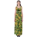 Yellow Green Brown Camouflage Empire Waist Maxi Dress View1
