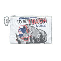 Choose To Be Tough & Chill Canvas Cosmetic Bag (medium) by Bigfootshirtshop