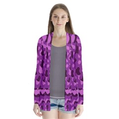 Dark Purple Camouflage Pattern Drape Collar Cardigan by SpinnyChairDesigns