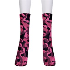 Black And Pink Camouflage Pattern Men s Crew Socks by SpinnyChairDesigns