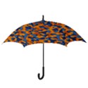 Blue and Orange Camouflage Pattern Hook Handle Umbrellas (Medium) View3