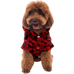 Red And Black Camouflage Pattern Dog Coat by SpinnyChairDesigns