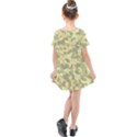 Light Green Brown Yellow Camouflage Pattern Kids  Simple Cotton Dress View2