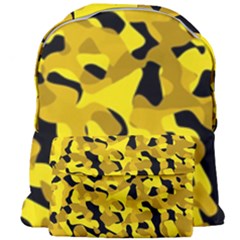 Black And Yellow Camouflage Pattern Giant Full Print Backpack by SpinnyChairDesigns