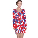 Red White Blue Camouflage Pattern Long Sleeve Nightdress View1