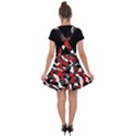 Black Red White Camouflage Pattern Velvet Suspender Skater Skirt View2