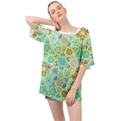 Bright Mosaic Oversized Chiffon Top by ibelieveimages