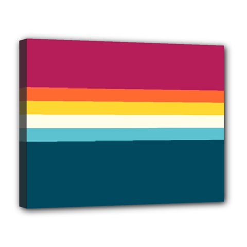 70s Vintage Stripes Canvas 14  X 11  (stretched) by tmsartbazaar