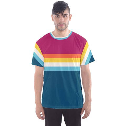 70s Vintage Stripes Men s Sport Mesh Tee by tmsartbazaar