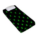 Neon Green Bug Insect Heads on Black Fitted Sheet (Single Size) View2