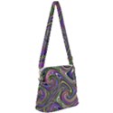 Abstract Art Purple Swirls Pattern Zipper Messenger Bag View1