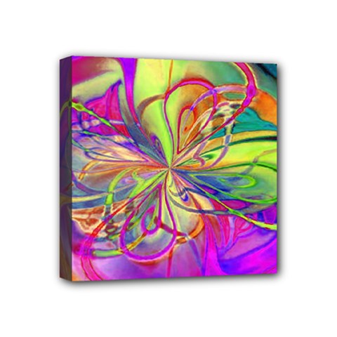 Rainbow Painting Pattern 4 Mini Canvas 4  X 4  (stretched) by DinkovaArt