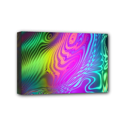Psychedelic Swirl Trippy Abstract Art Mini Canvas 6  X 4  (stretched) by SpinnyChairDesigns