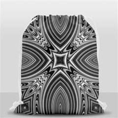 Black And White Intricate Pattern Drawstring Bag (small) by SpinnyChairDesigns