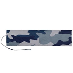 Camo Blue Roll Up Canvas Pencil Holder (l) by MooMoosMumma