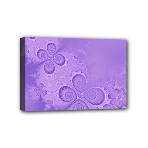 Purple Intricate Swirls Pattern Mini Canvas 6  X 4  (stretched) by SpinnyChairDesigns