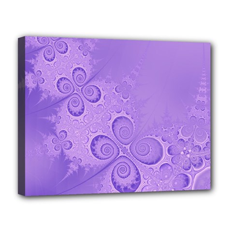 Purple Intricate Swirls Pattern Canvas 14  X 11  (stretched) by SpinnyChairDesigns