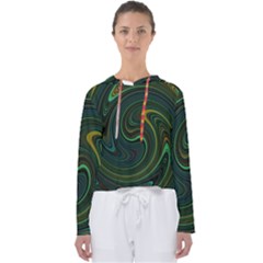 Dark Green Swirls Women s Slouchy Sweat by SpinnyChairDesigns